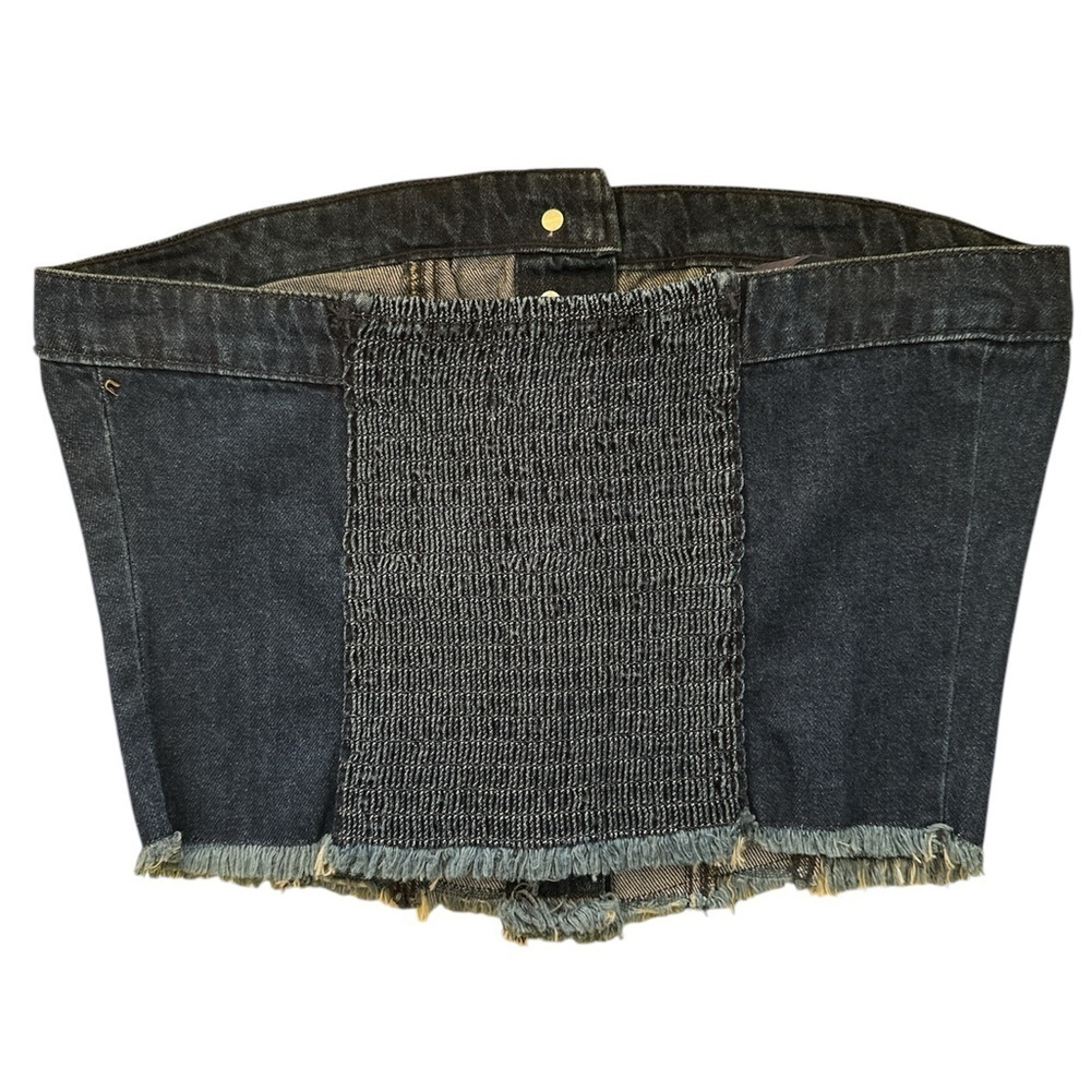 LONE STAR Denim Corsetlike Strapless Summer Festival Medium Top BNWT - Picture 2 of 3